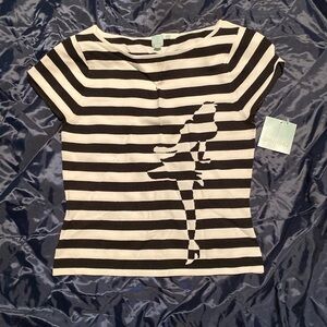 NWT SHU SHU Black and white knit top with OPTICAL ILLUSION sz M
